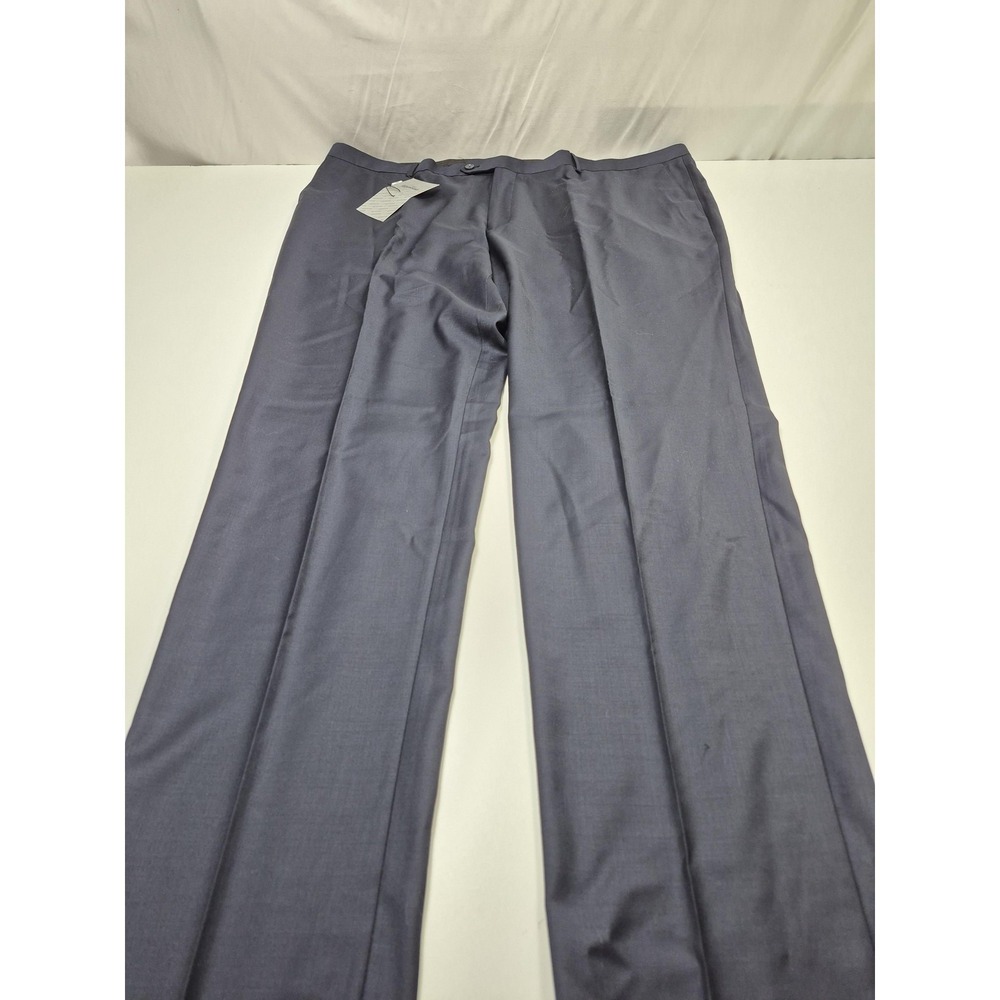 VTG Rossetti Dress Pants Mens 48x36 Blue Wool Flat Front Classic Fit Lined NWT